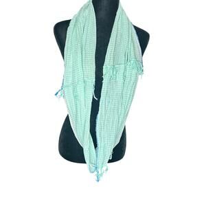 American Eagle Light mint green infinity scarf with frayed edges